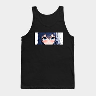 Blue Tearful Anime Eyes Tank Top